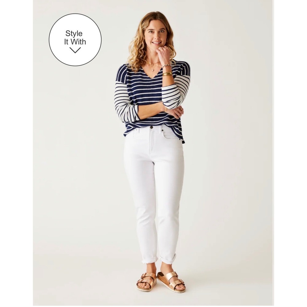 Carve Designs White High Rise Skinny Jeans Organic Cotton Stretch Size 6 Coastal